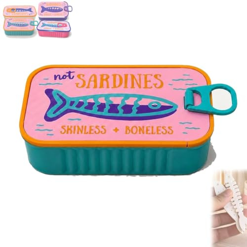 Mini Sardine Can Jewelry Storage Box, Travel Jewelry Case (#A)