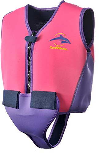 Konfidence Jacket – Our Original Premium Youth Swim Vest/Swim Jacket for ages from 8-14 years old - Our Youth Buoyancy Aid with Removeable Floats (Pink/Lilac, 8-10 Years)