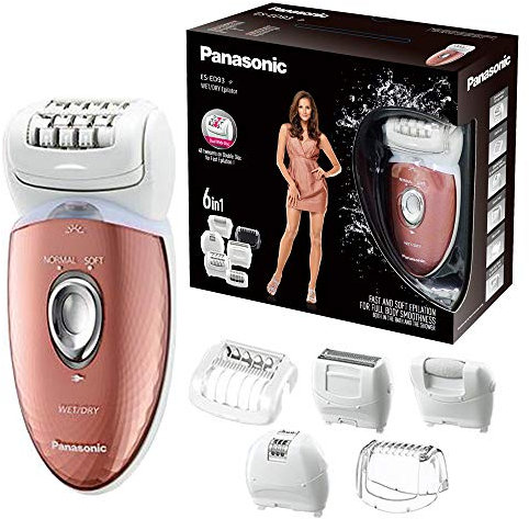 Panasonic ES-ED93 Wet & Dry Cordless Epilator for Women with 6 attachments