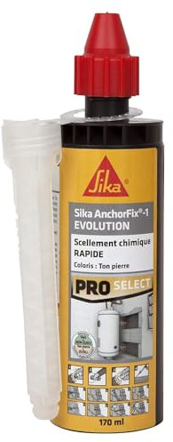 SIKA - Scellement chimique rapide pour fixation d'objets lourds - AnchorFix-1 Evolution - Résine époxy - Multi-supports - Sceller en toute sécurité - Durcissement rapide - 170 ml