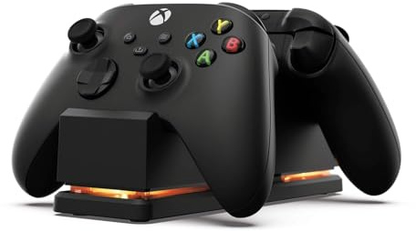 PowerA Estación de Carga Dual para Xbox – Negro, Controlador inalámbrico, Carga, batería Recargable, Xbox Series X|S, Xbox One – Xbox Series X
