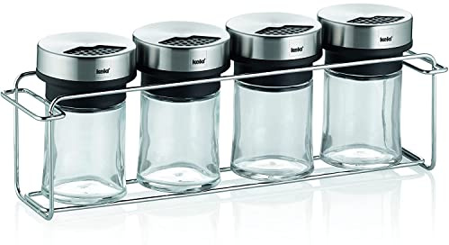 kela 11613 - Spargispezie con Supporto, 5 Pezzi, in Acciaio Inox 18/10 con Effetto Lucido, capacità 70 ml, Miko