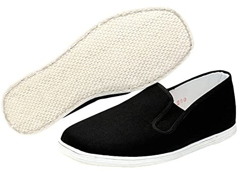 G-LIKE Kampfkunst Chinesische Peking Stoffschuhe - Traditionelle Handgefertigte Herren Damen Freizeitschuhe Hausschuhe Kung Fu Tai Chi Flache Schuhe Casual Slipper Sneaker – Baumwolle (Numeric_43)