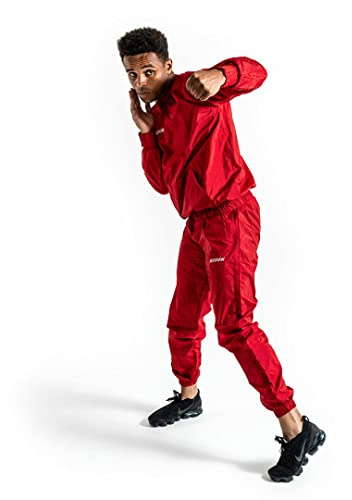BOXRAW Hagler Sauna Suit 1.0 - Red - 2XL - Sweat Suit for Boxing & MMA - Top & Bottoms - Professional Non Rip Weight Loss Training Gear - Multiple World Champion Tested & Waterproof Zipped Pockets