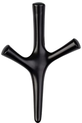 LouMaxx Gancio appendiabiti in nero opaco – Moderno gancio appendiabiti in metallo – Gancio appendiabiti da parete - Gancio appendiabiti di design per guardaroba e bagno