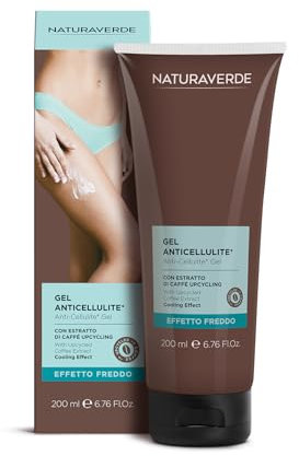 NATURAVERDE | Gel Anticellulite Effetto Freddo con Estratto di Caffè Upcycling, Tonifica, Rassoda e Defatica le Gambe, 200 ml