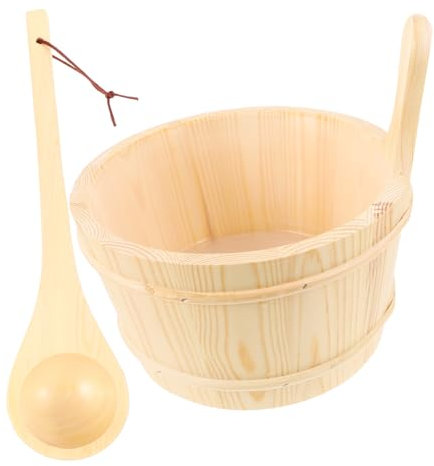 POPETPOP Accessoire De Sauna À Vapeur en Bois Bassin en Bois Design Naturel pour Usage Domestique Et Commercial