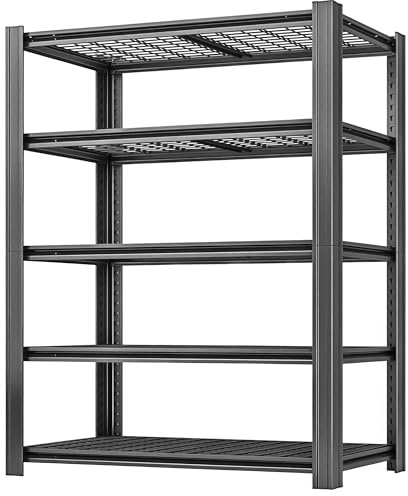 LI JIU HOME 5-Tier Heavy Duty Garage Shelving, 5,000 lbs Capacity Adjustable Metal Storage Shelving Unit for Garage, Basement, Warehouse & Workshop, 55 W x 24 D x 84 H
