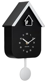 Karlsson Reloj de pared Dupla Color Cuco - Negro - 21,5 x 21,5 x 41,5 cm - Rectángulo - Plástico - Relojes para sala de estar - Oficina - Dormitorio