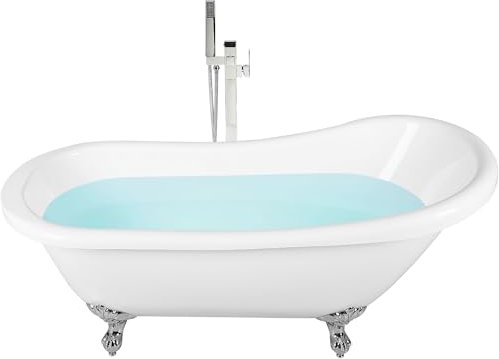 Baignoire Vintage en Acrylique 170 x 76 cm Autoportante avec Pieds Blanche Cayman
