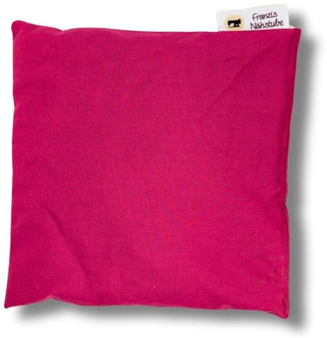 Franzis Nähstube Cuscino termico con semi d'uva, 20 x 20 cm, colore rosa, in 100% cotone, con semi d'uva, 20 x 20 cm, per forno a microonde, cuscino termico