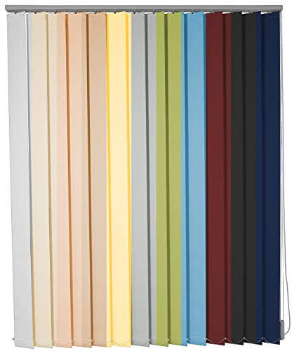 Lamellenvorhang Vertikaljalousie nach Maß 11 Farben Lamellen Blickdicht lichtdurchlässig Schiene Silber Tür Fenster Sonnenschutz Blendschutz (Breite 200,1-220 cm x Höhe 120,1-140 cm, Weiß)