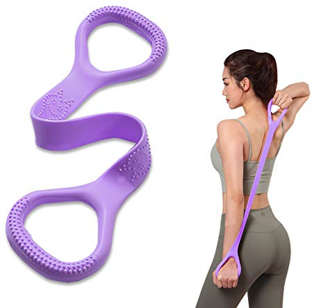 Kvittra Figure 8 Fitness Resistance Band, Arm|Back Training Elastic Ropes - Pure Barre Workout Chest Arm and Shoulder Stretch Bands Exercise Equipment for Physical Therapy,Yoga,Pilates, Stretching