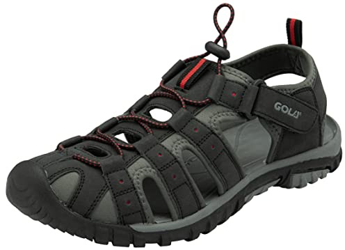 Gola Mens Shingle 4 Walking Shoe, Black Grey Red, 11 UK
