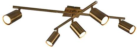 Trio Leuchten Marley 612400504 taklampa metall antik mässing 5 x GU10 glödlampor ingår inte