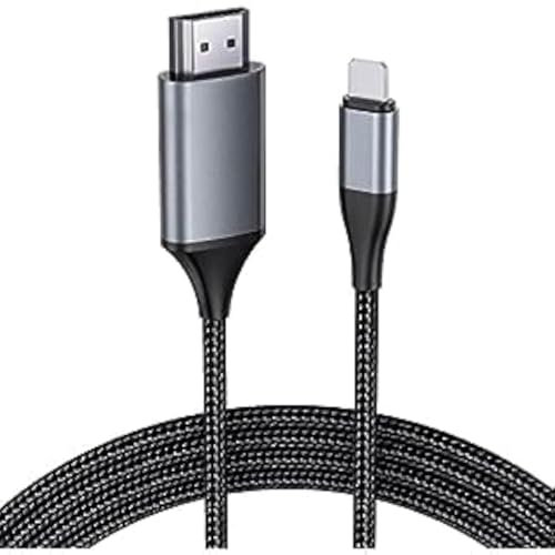 JUCONU HDMI-Kabel für iPhone 2,0 m, HDMI-Konverterkabel,HDMI-Verbindungskabel,Telefon/Pad/Pod zu TV/Monitor/Projektor,Kompatibel mit iPhone14, 13, 12, 11, YouTube-TV-Ausgang,HD1080P,Plug and Play
