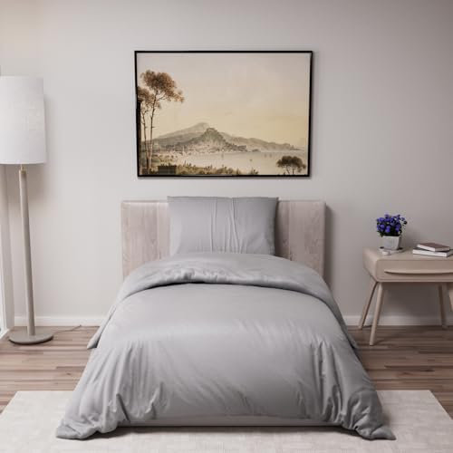 Dreamzie - Bettwäsche 135x200 Set Anthrazit – Bettbezug mit 1 Kissenbezug 80x80 – Mikrofaser Weich & Pflegeleicht - Oeko-Tex