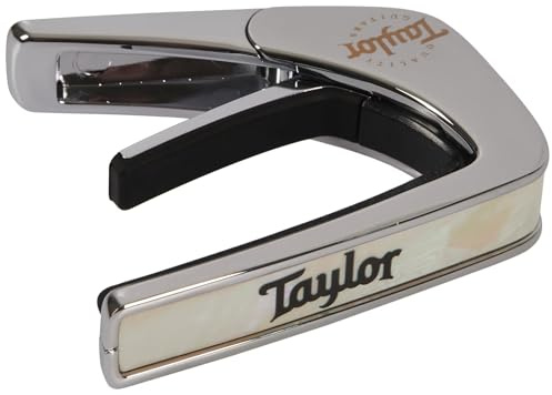 Taylor by THALIA Kapodaster med kromfinish, vit pärlemor med svart Taylor-logotyp