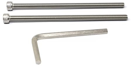 iexcell Juego de 4 tornillos de cabeza hexagonal M10 x 200 mm, paso de rosca de 1,5 mm, acero inoxidable 304