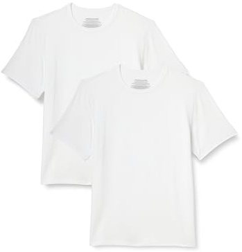 Amazon Essentials Men's Short Sleeve Super Soft Modal Vest Undershirt, Pack of 2, White, L