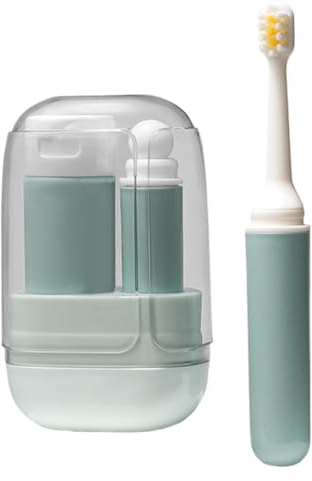 Kit de Voyage à la Brosse à Dents, brosses à Dents de Voyage à économie d'espace, Articles de Toilette de Toile de Toilette à Tasse Pliable multifonctionnelle Ergonomique pour Voyage d'affaires