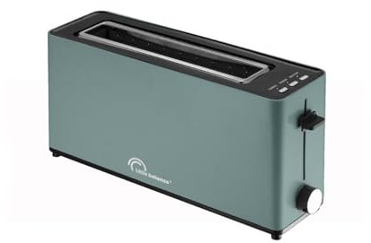 LITTLE BALANCE 8830 Happy Toast, Grille pain Toaster, 1 longue fente, 1 tranche baguette, Thermostat 7 positions, Décongélation, Tiroir Ramasse-miettes, 900 W, Emeraude