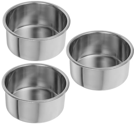 Homoyoyo Molde para Pastel Redondo Pequeño de Acero Inoxidable 3 Piezas, Mini Moldes para Hornear de 10 Cm sin Asas, Fuente para Hornear Pasteles Individuales, Apto para Horno y Limpieza