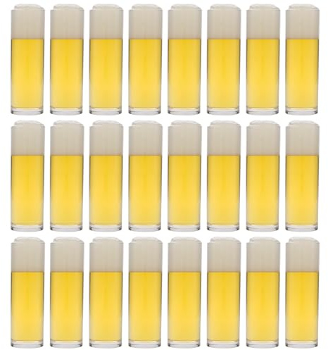 Flaschenland Kölschglas - Juego de 24 vasos de cerveza (200 ml, redondos, cristal transparente, para colonias y cervezas claras)