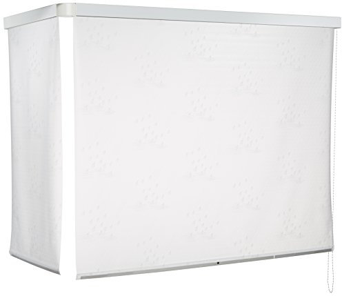 ECO-DuR 4024879001537 Kassetten ECK Duschrollo 137 x 62 cm weiß - Tropfen weiß