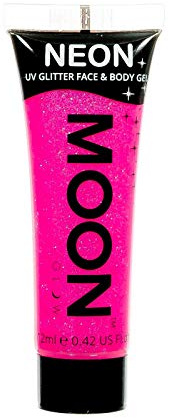 Moon Glow - Neon UV Glitter Face & Body Gel - 12ml Hot Pink – Glitter Face Paint
