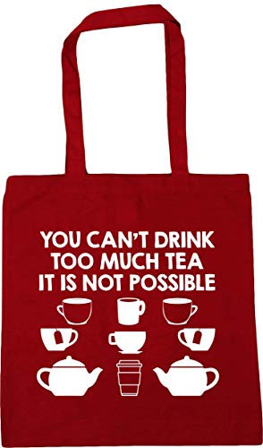 Hippowarehouse You can't drink too much tea it is not possible Tote Shopping Gym Beach Bag 42cm x38cm, 10 litres