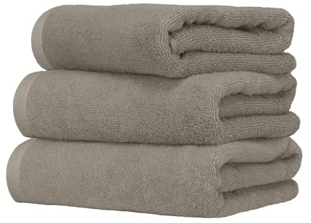 Ruggeri - Set 3 Asciugamani Viso 50x100 100% Cotone - Extra Morbido - Collezione Let's Color! (Tortora)