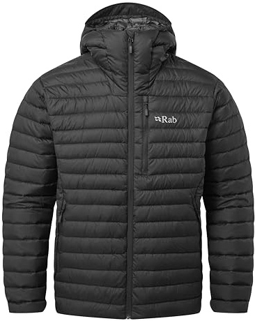 Rab Men's Microlight Alpine Jacket - Lightweight Down Coat for Trekking, Climbing, & Skiing - Black - Medium
