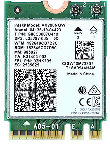 Podazz AX200 NGW WiFi Card, Dual Band 2.4GHz 574Mbps/5GHz 2.4Gbps WiFi 6 Network Card, Bluetooth5.0 Wireless Network Adapter for Windows 10 64Bit/Google Chrome OS/Linux, M.2/NGFF