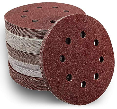 Schleifscheiben passend für Bosch PEX 400 AE mit Klett PEX400AE - 25 Stück -, Körnung wählbar - K40 K60 K80 K120 K180 K240 (125mm, 8-Loch) (K80)