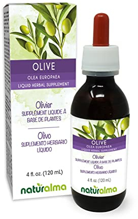 Naturalma Olive (Olea europaea) Leaf Alcohol-Free Tincture - 4 fl oz Liquid Extract in Drops - Herbal Supplement - Vegan
