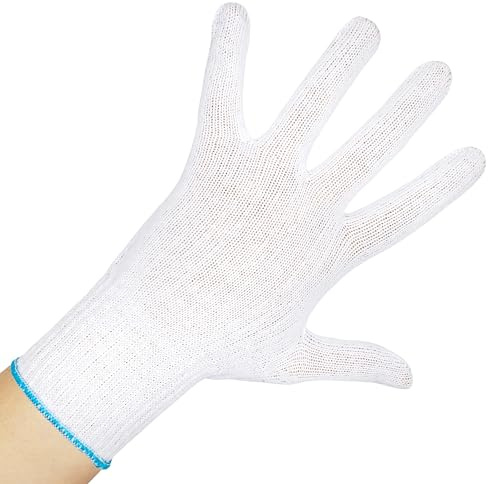 ThumbUP- Supersoft- Pack de Tres Pares de Guantes 100% Hilo Algodón Cardado Tipo América, Resistentes, Ambidiestros, Sin Costuras, Muñequera Elástica, Lavables y Reutilizables, Blanco Candid, Talla S