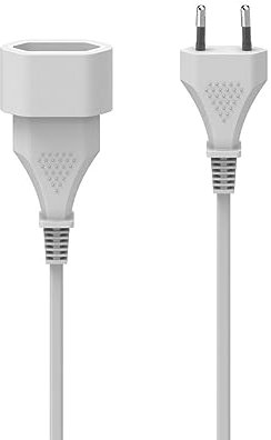 Hama Rallonge éléctrique 5m (Prolongateur Extension câble d'alimentation Prise Plate Europénne pour l'intérieur) Blanc