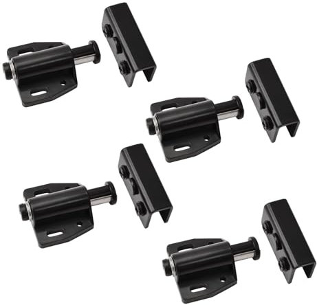 UFURMATE Magnetschnäpper für Glastüren, 4 Stück, zum Aufdrücken, verstellbar, rahmenlos, einzelne Glastür, magnetische Touch-Riegel mit Schrankklemme, passend für 5–8 mm frei schwingende Glastüren