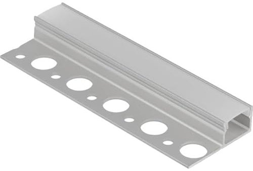 1m Einputzprofil FLIESENPROFIL UNI-TILE-12(180) FÜR LED STREIFEN +ABDECKUNG (1m milchig)