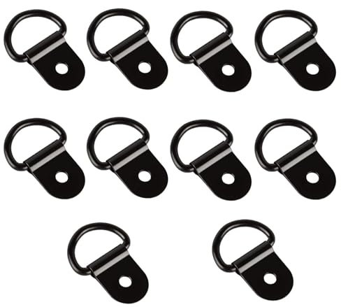 Ryaupy 10 Piezas Anillo Amarre Remolque, Anillo en D Acero Inoxidable, Anillos de Amarre de Acero Inoxidable, Puede Soportar 100kg, Gancho Anillo D para Remolque, Camión, Campamento