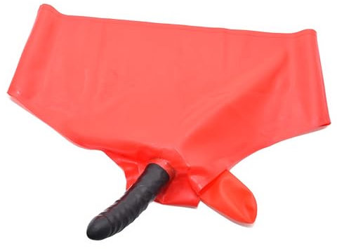 SpecialUnderwear Latex Rüsselslip mit festem Anal Dildo Handgemacht Size:3XL