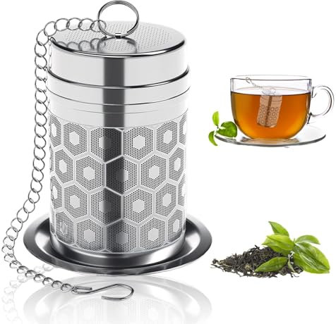 304 Stainless Steel Tea Infuser With Extra Fine Mesh for Loose Leaf Tea, Herbal, Spice, Black Tea and Rooibos