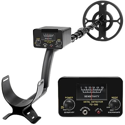 BINGNU Détecteur de métaux pour Adultes, TC-200 Détecteur de métaux Machine Portable Treasure Hunter Gold Depth Détecteur de métaux étanche Parfait pour la Plage, Le ruisseau, l'arrière-Cour