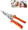 9 in 1 Electrical Pliers Wire Strippers Electrical with Voltage Tester, Multifunctional Electric Wire Stripper, Cable Stripper Tool for Cutting, Stripping, Winding, Splitting, and Measuring (Orange)