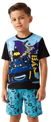 DC Comics Pigiama da ragazzo Batman, set pigiama corto Batman, biancheria da notte in cotone, abbigliamento da notte per bambini da 2-3 a 7-8 anni, Nero , 2-3 Years