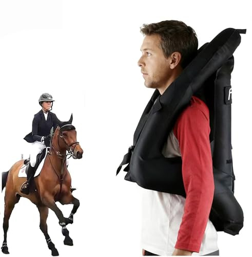 Eevan Equestrian Airbag Vest for Adults, Reusable Horse Riding Professional Shock Absorption Protective Vest (Black,L)