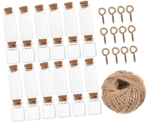 HOLIDYOYO 1 Set Bottiglia Di Di Sughero Barattoli Tappi Vasi Da Farmacia Con Coperchio Barattolo Carino Barattolo Di Sughero Bottiglia Dei Desideri Fai Da Te Bicchiere