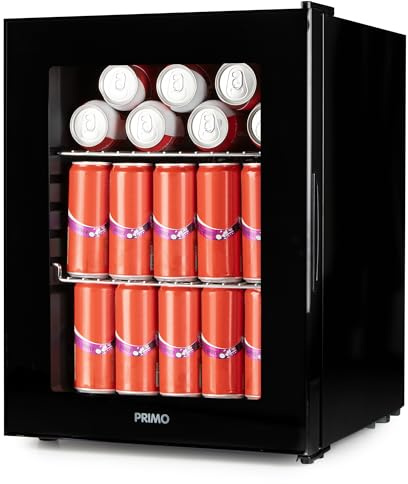 PRIMO PR193BC Réfrigérateur à boissons - Minibar - Mini réfrigérateur - Porte vitrée - Pose libre - 33L - C - Noir