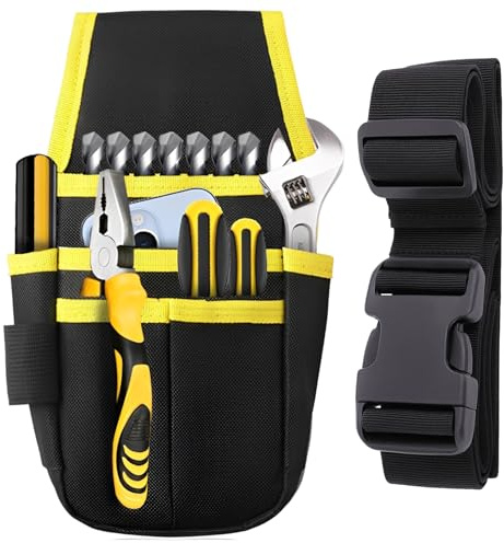 2 Stück Set Werkzeug Gürteltasche, Werkzeuggürtel Herren, Werkzeuggürtel mit Verstellbarem Gürtel, Robuste Werkzeugtasche für Elektriker, Handwerker und Techniker, Ideal für Arbeit und Werkstatt